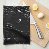 黒い大理石の宇宙 キッチンタオル (四つ折り)