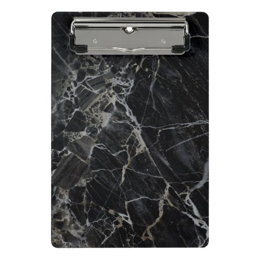 黒い大理石の小型クリップボード ミニクリップボード (正面)