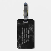 黒い大理石の灰色のモノグラムのなイニシャル ラゲッジタグ (裏面縦)