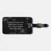 黒い大理石の灰色のモノグラムのなイニシャル ラゲッジタグ (裏面横)