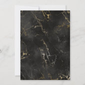 黒い大理石の瑪瑙縁ど金ゴールドは日付を保存 招待状 (裏面)