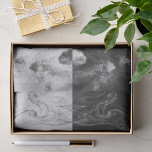 黒い大理石の白のストライプのアクリルの液体は注ぎます 薄葉紙 (ギフト)