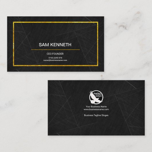 黒い大理石の金ゴールドの斑点はCEOの創設者を縁どります 名刺 (正面/裏面)