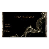 黒い大理石の金ゴールド煙 マグネット名刺 (正面)