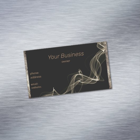 黒い大理石の金ゴールド煙 マグネット名刺 (インサイチュ)