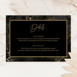 黒い大理石ゲート縁ど詳細エンクロージャカード 招待状