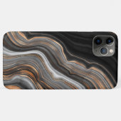 黒い大理石テクスチャ上の銅と金ゴールドの静脈 Case-Mate iPhoneケース (裏面(横))