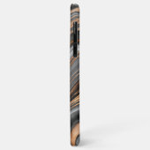 黒い大理石テクスチャ上の銅と金ゴールドの静脈 Case-Mate iPhoneケース (裏面/左)