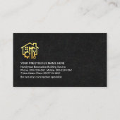 黒い大理石テクスチャ金ゴールド手書きツールの線 名刺 (裏面)