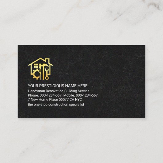 黒い大理石テクスチャ金ゴールド手書きツールの線 名刺 (裏面)