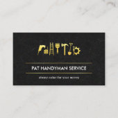 黒い大理石テクスチャ金ゴールド手書きツールの線 名刺 (正面)