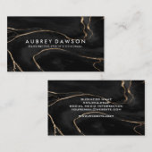 黒い大理石バックグラウンドテクスチャ 名刺 (正面/裏面)