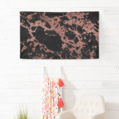 黒い大理石バラ金ゴールドグリッターテクスチャイメージ 横断幕 (インサイチュ)