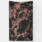 黒い大理石バラ金ゴールドグリッターテクスチャイメージ 横断幕 (縦)