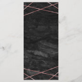 黒い大理石バラ金ゴールドラインジオメト結婚リのメニュー メニュー (裏面)