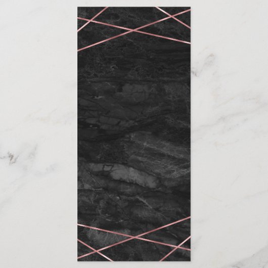 黒い大理石バラ金ゴールドラインジオメト結婚リのメニュー メニュー (裏面)