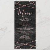 黒い大理石バラ金ゴールドラインジオメト結婚リのメニュー メニュー (正面)