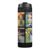 黒い大理石パターンファミリー写真コラージモノグラム タンブラー (正面)