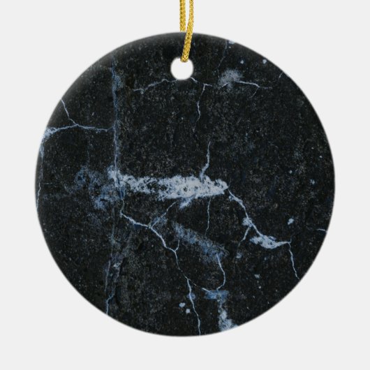 黒い大理石パターン セラミックオーナメント (正面)