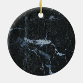 黒い大理石パターン セラミックオーナメント (裏面)