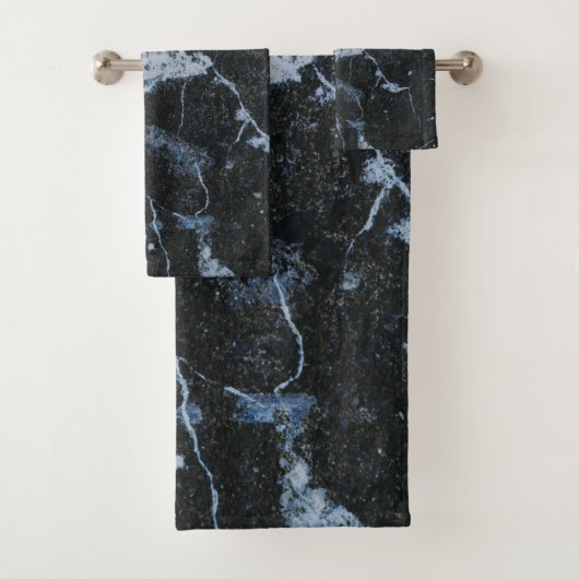 黒い大理石パターン バスタオルセット (インサイチュ)