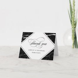 黒い大理石モダンのテクスチャありがとう サンキューカード