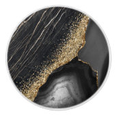 黒い大理石瑪瑙 セラミックノブ (正面)