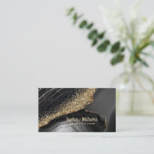 黒い大理石瑪瑙 名刺 (スタンド正面)