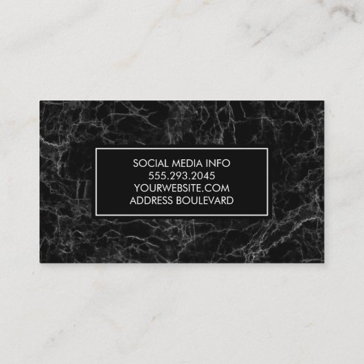 黒い大理石背景 名刺 (裏面)