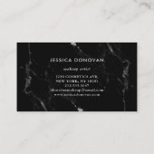 黒い大理石|の化粧の銀製の原稿 名刺 (裏面)