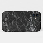 黒い大理石(灰色のひび割れ) Case-Mate iPhoneケース (裏面(横))
