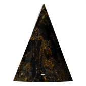 黒い大理石、黄金の静脈、テクスチャ。 パーティーハット (左)