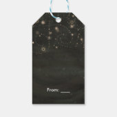 黒い天の暗い星空の渦巻き旋回 ギフトタグ (裏面)