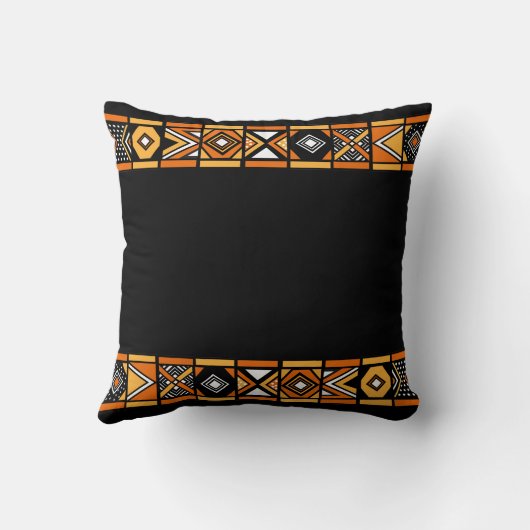 黒い天然アフリカの芸術の枕 クッション (裏面)