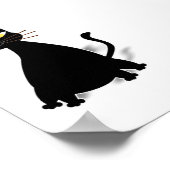 黒い太った猫 ポスター (角)