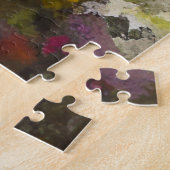 黒い女お洒落のポートレートとフローラヘア ジグソーパズル (側面)