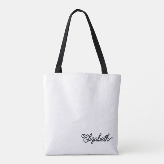 黒い女が話しっと顔を隠した トートバッグ (裏面)