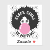 黒い女の子がかわいい シール (シート)