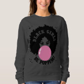 黒い女の子がかわいい スウェットシャツ (正面)