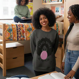 黒い女の子がかわいい スウェットシャツ