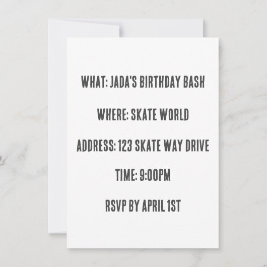 黒い女の子がサインを持っている 招待状 (裏面)