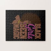 黒い女の子が魔法アフリカの女王の贈り物 ジグソーパズル (横)