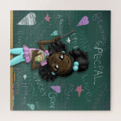 黒い女の子と前向き言葉 ジグソーパズル (横)