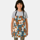 黒い女の子と白い女の子とのシームレスなパターン エプロン (インサイチュ)