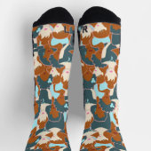 黒い女の子と白い女の子とのシームレスなパターン ソックス (上部)