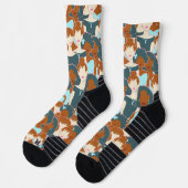 黒い女の子と白い女の子とのシームレスなパターン ソックス (左)