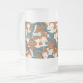 黒い女の子と白い女の子とのシームレスなパターン フロストグラスビールジョッキ (正面左)