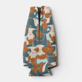 黒い女の子と白い女の子とのシームレスなパターン ボトルクーラー (裏面)