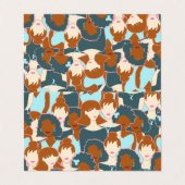 黒い女の子と白い女の子とのシームレスなパターン 名刺 (外部フラット)