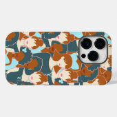 黒い女の子と白い女の子とのシームレスなパターン Case-Mate iPhoneケース (裏面 (横))